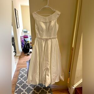 Grace and lace tea length wedding or adult communion dress